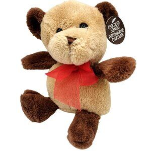 Chocolate Scented Teddy Bear Dan Dee Hang Tush Tag Red Ribbon 2018 7" Plush